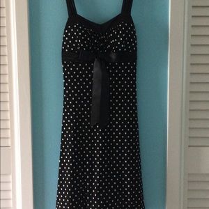 Black polka dot sun dress